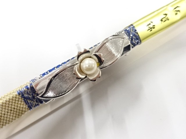 JAPANESE KIMONO / ANTIQUE UNUSED PEARL OBIDOME (SASH CLIP) / OBIJIME /